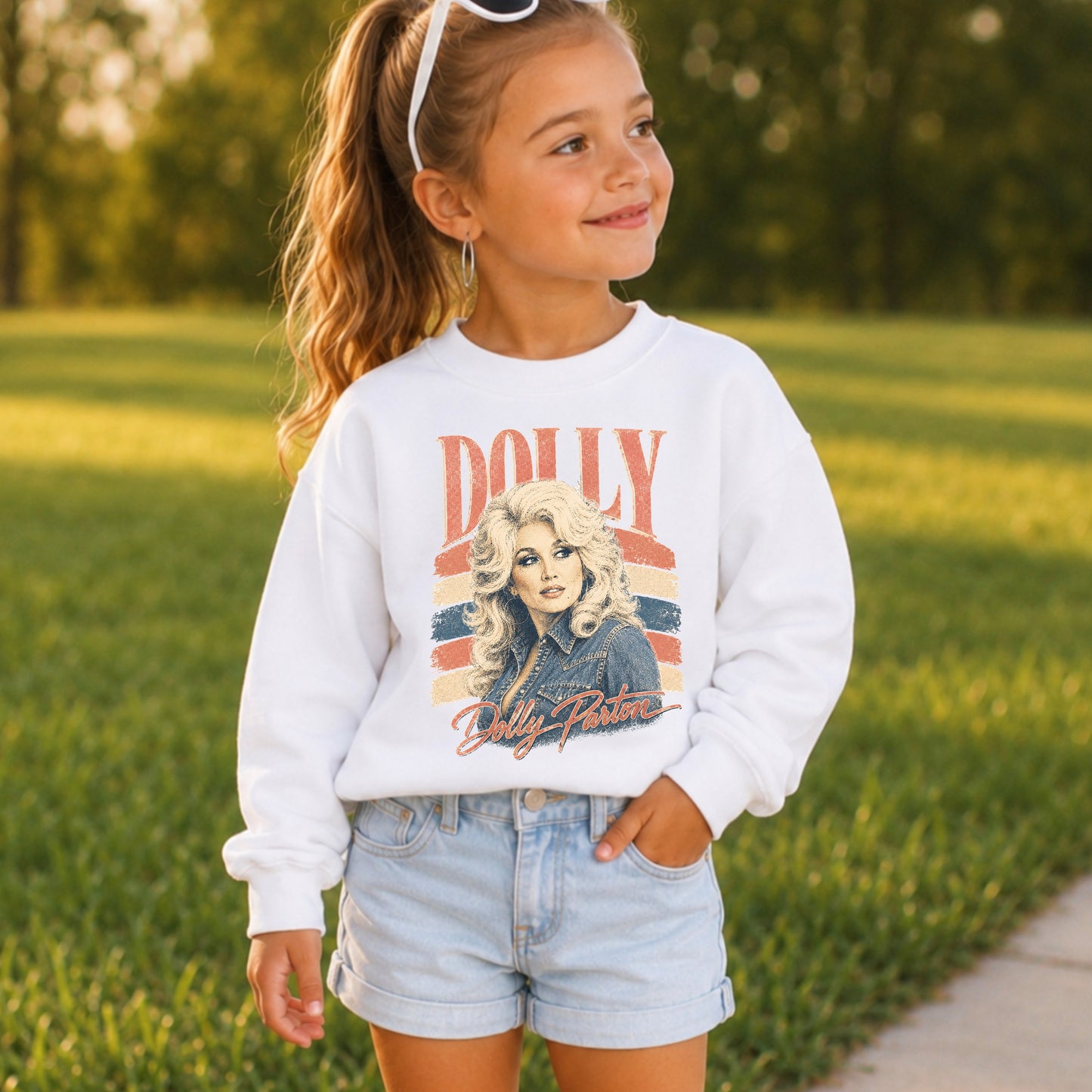 Retro Dolly Youth Crewneck Sweatshirt
