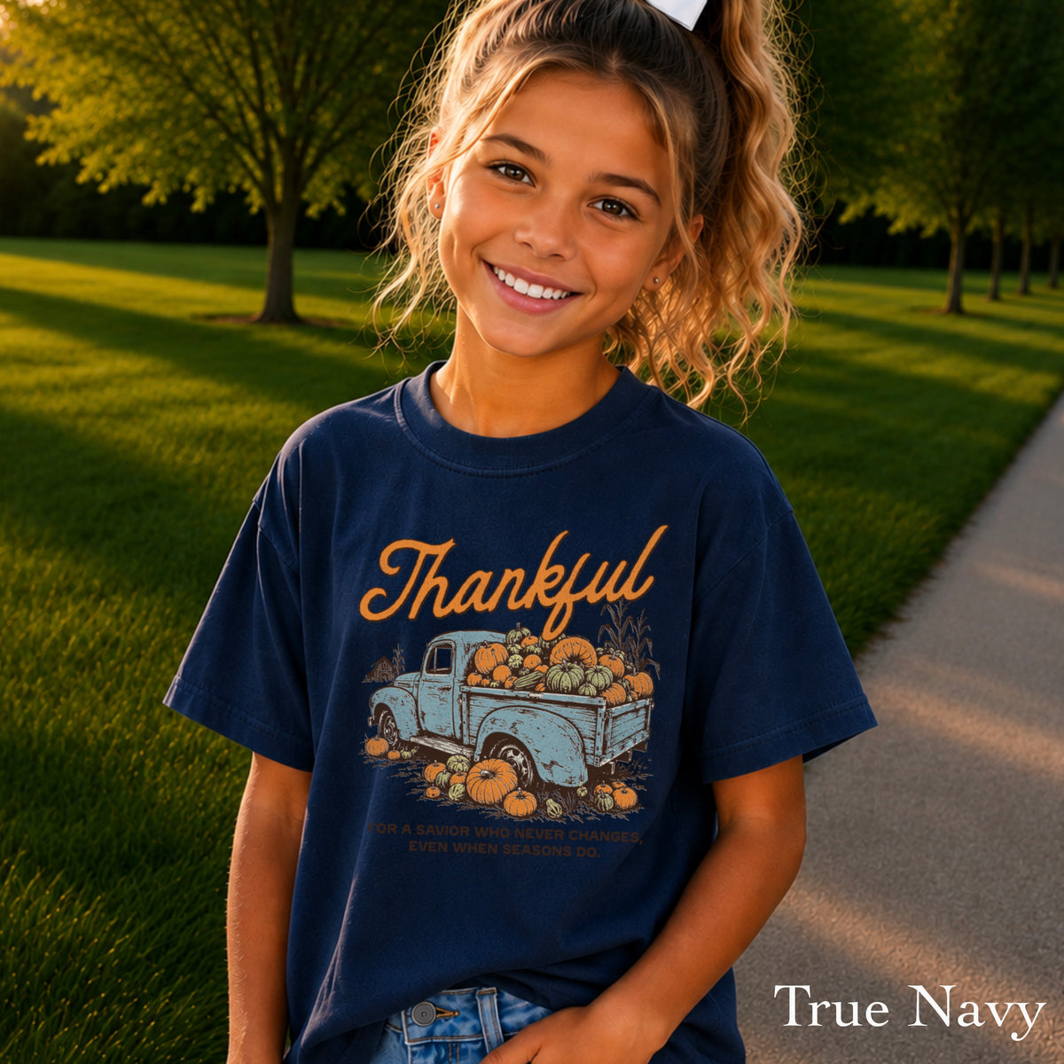 Thankful For A Savior Youth Comfort Color T-Shirt