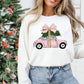 Pink Christmas Car Crewneck Sweatshirt
