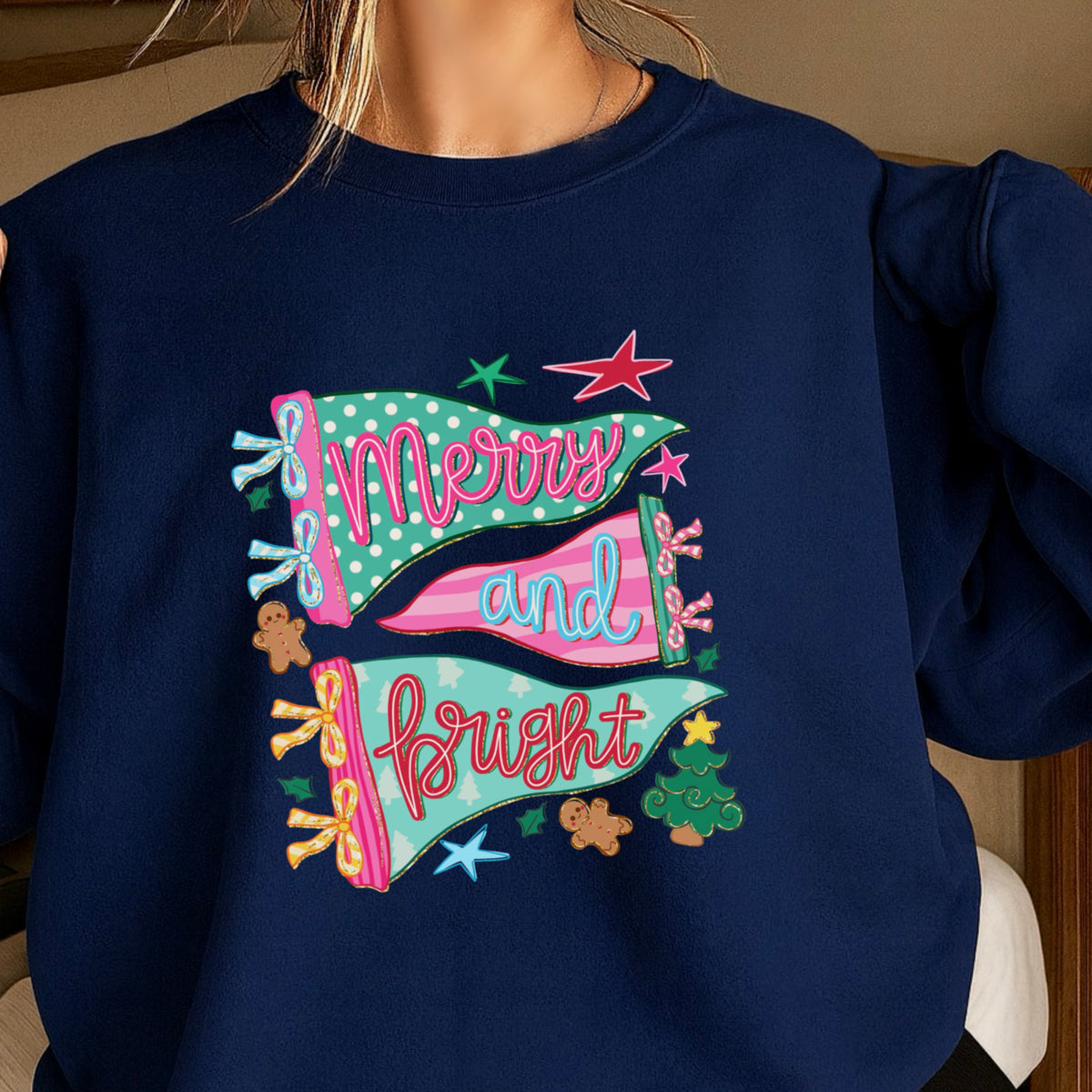Merry And Bright Christmas Crewneck Sweatshirt