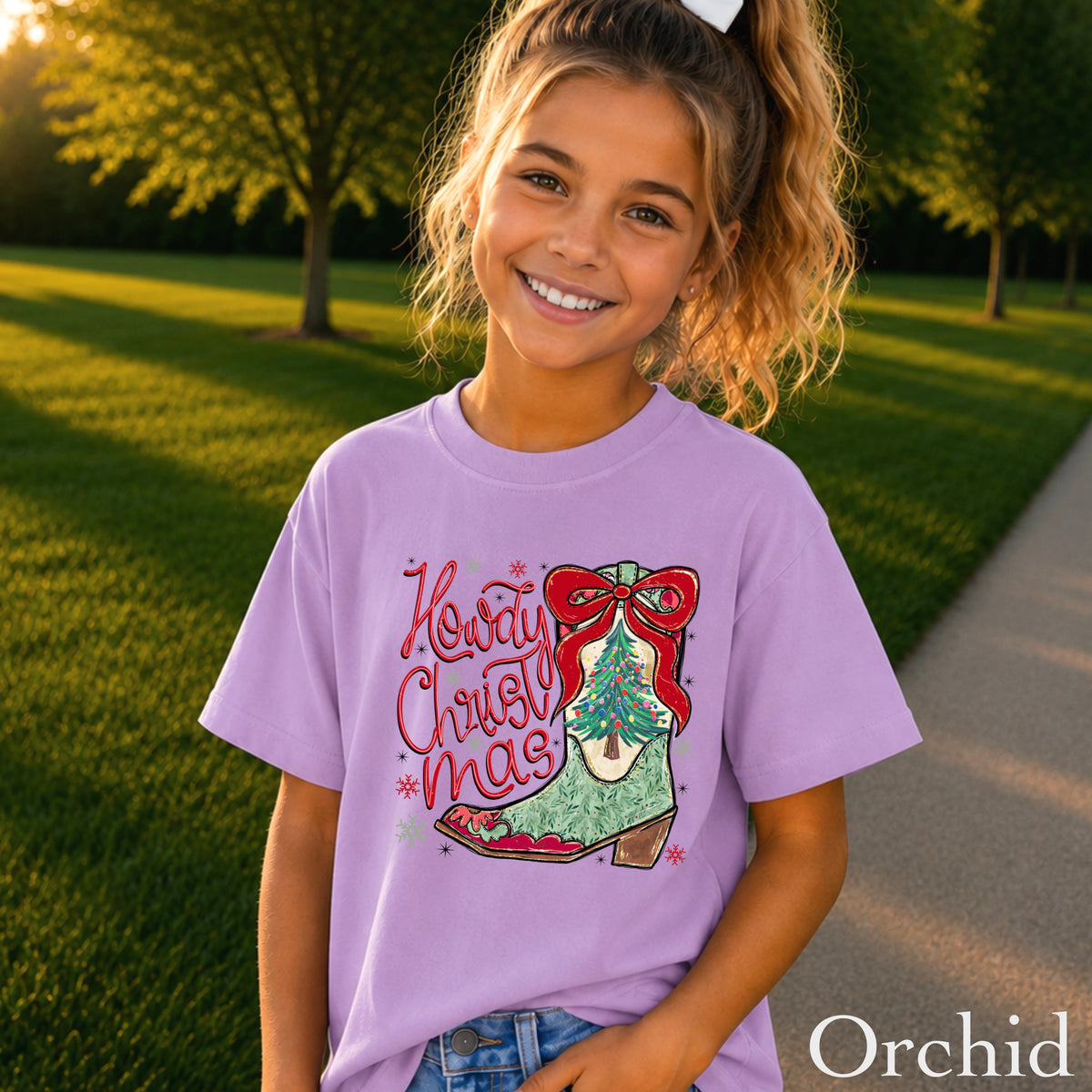 Howdy Christmas Youth Comfort Color T-Shirt