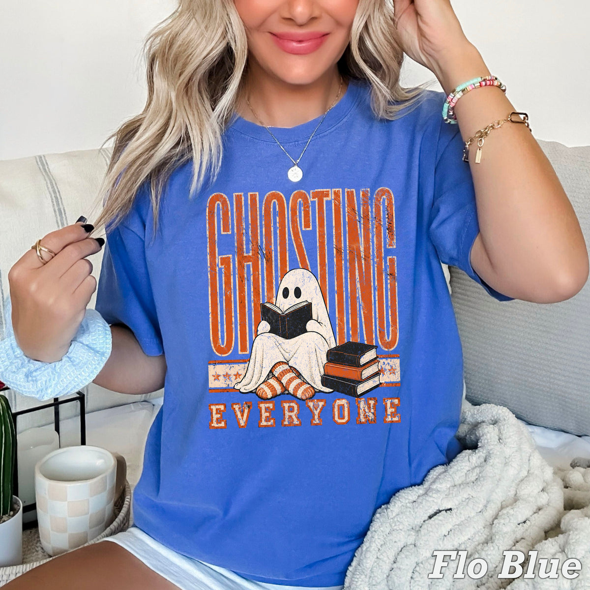 Ghosting Everyone Halloween Comfort Color Graphic Tee