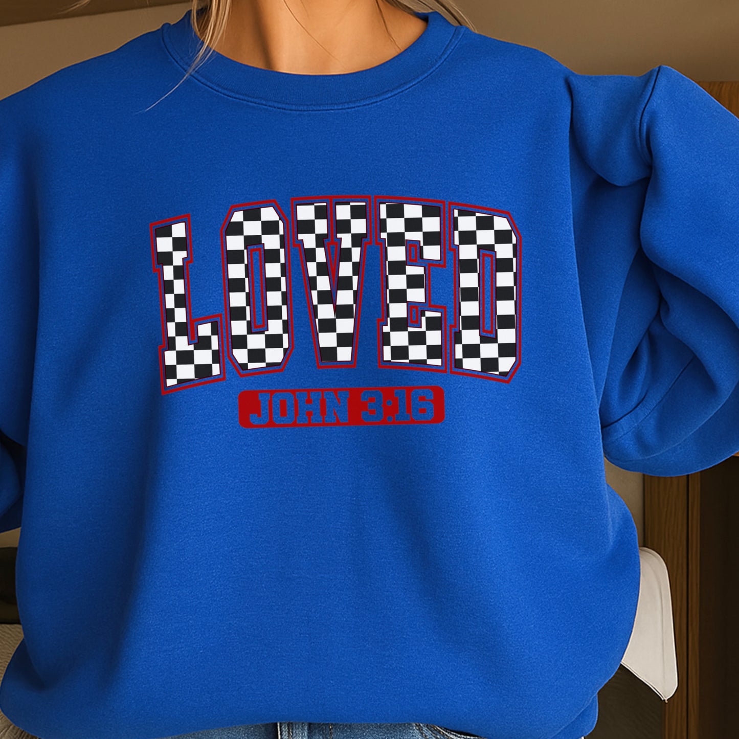 Loved John 3:16 Valentine’s Day Crewneck Sweatshirt