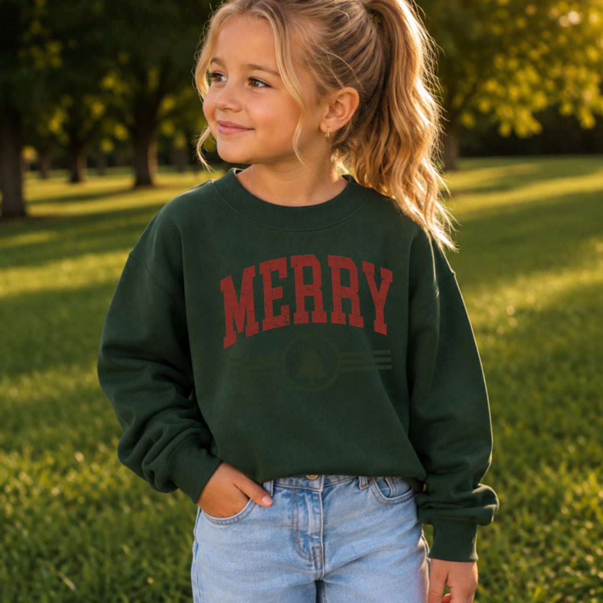 Merry Christmas Youth Crewneck Sweatshirt