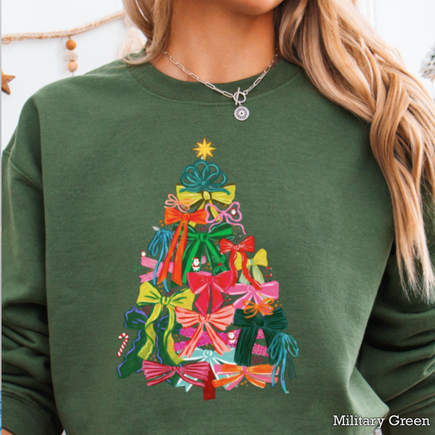 Bow Christmas Tree Crewneck Sweatshirt