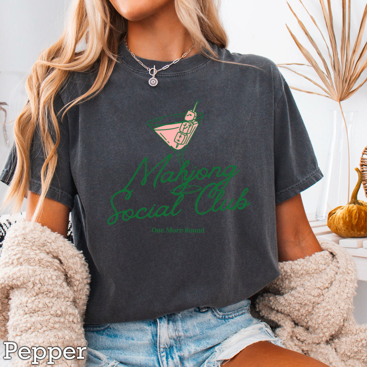 Mahjong Social Club Comfort Color Graphic Tee