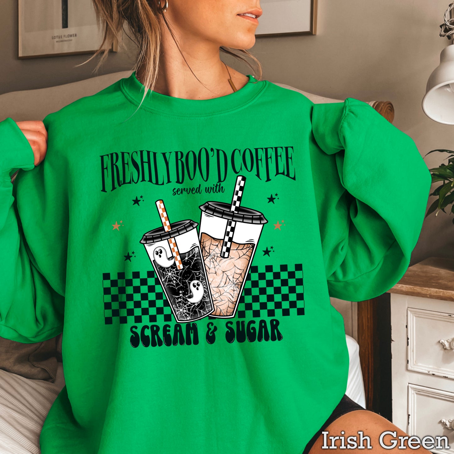 Freshly Boo’d Coffee Halloween Crewneck Sweatshirt