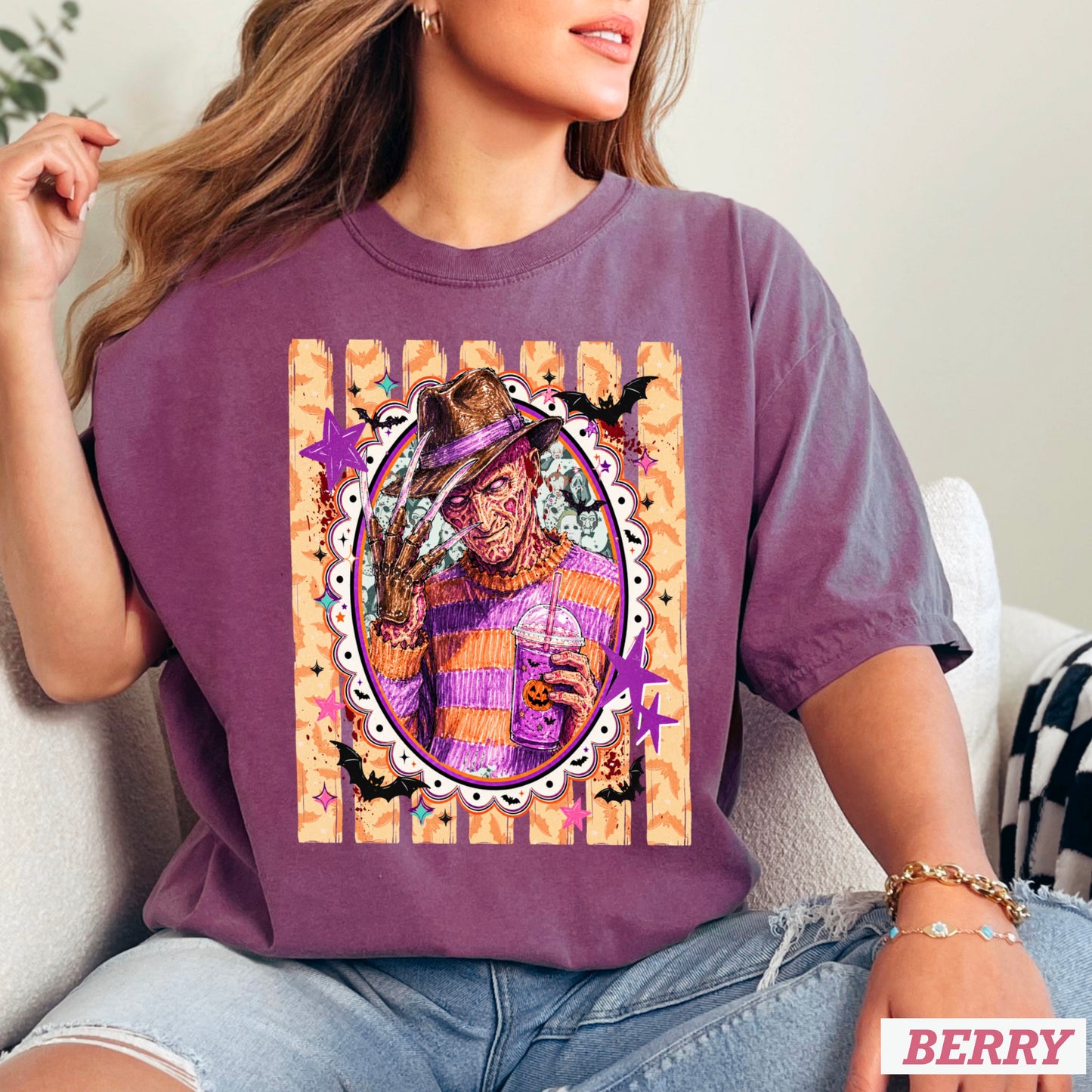Horror Film Character Halloween Comfort Color Graphic Tee