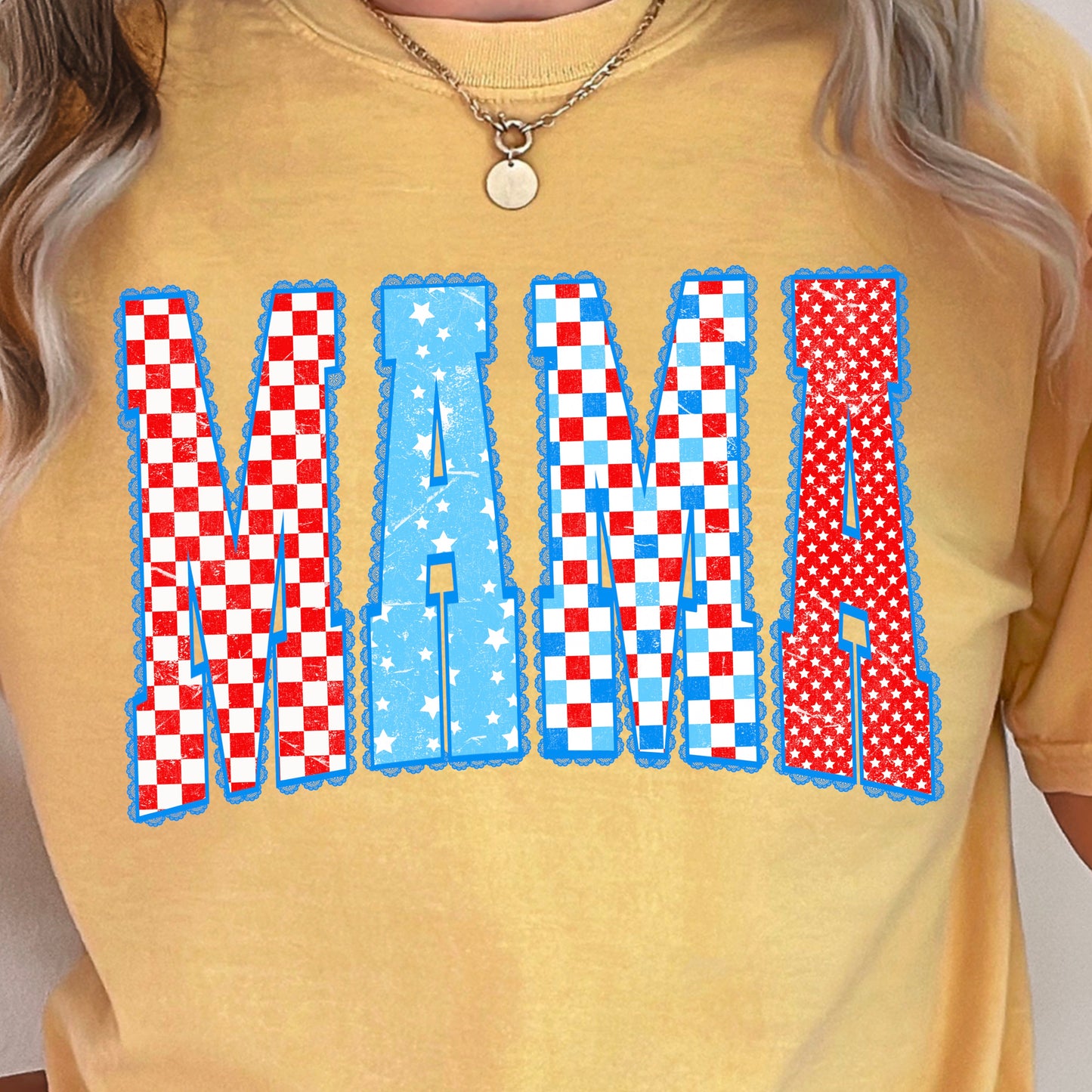 Mama Patriotic Comfort Color Graphic Tee