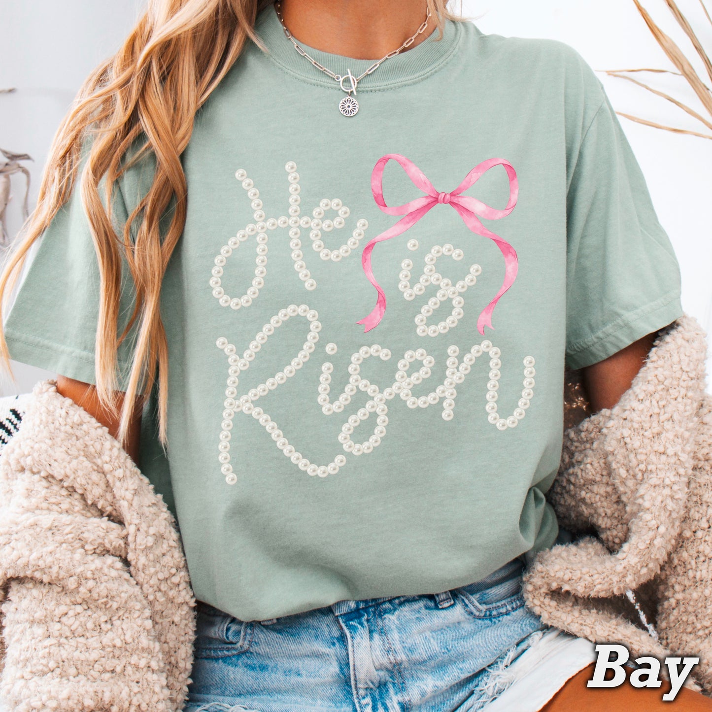 He Is Risen Easter Comfort Color Graphic Tee