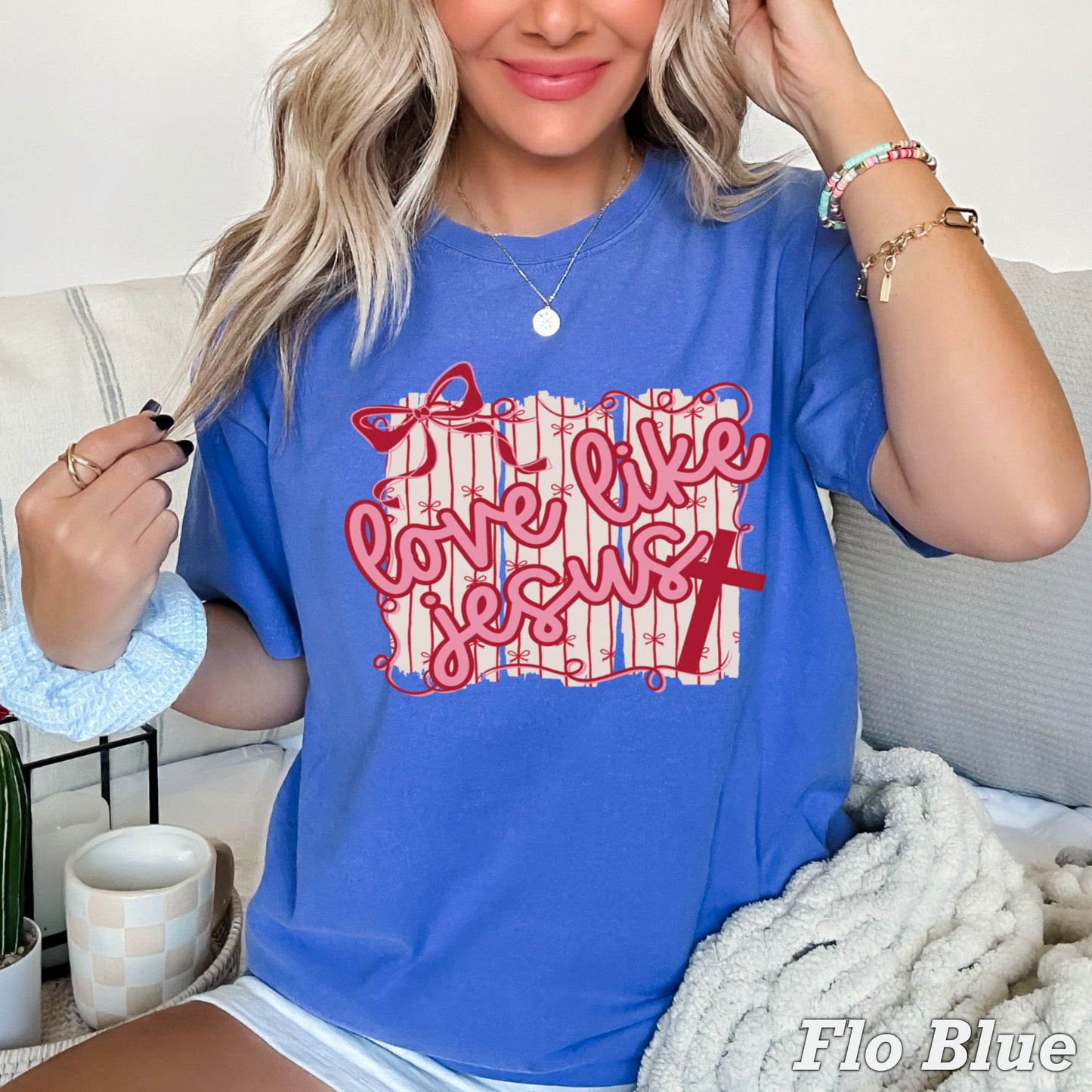 Love Like Jesus Valentine’s Day Comfort Color Graphic Tee