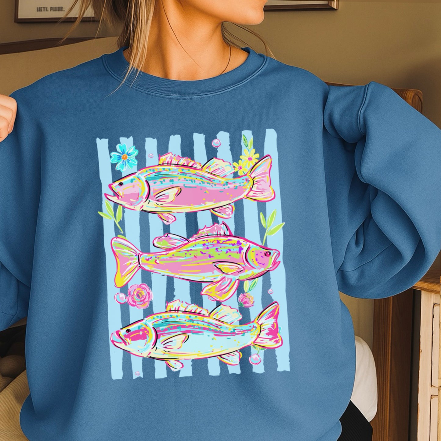 Fish Trio Crewneck Sweatshirt