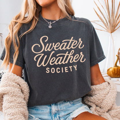 Sweater Weather Society Comfort Color Graphic Tee