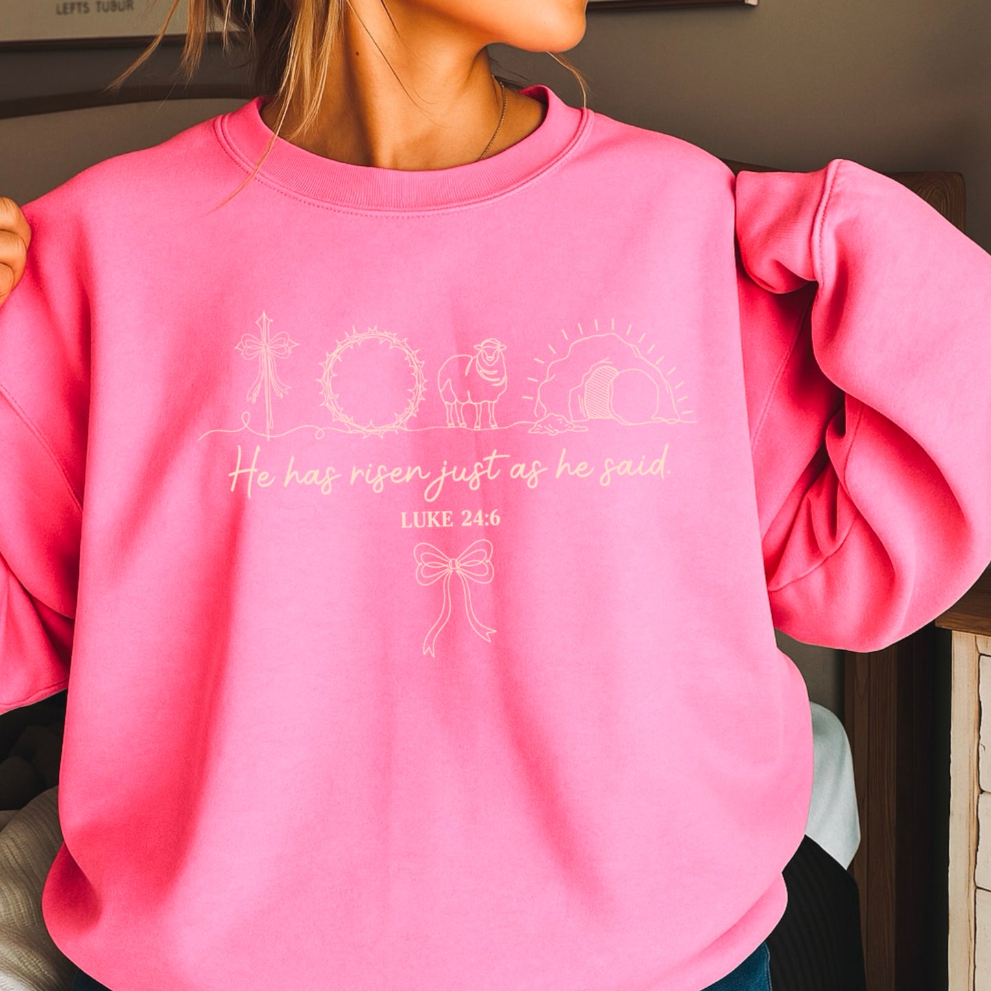 He Is Risen Easter Crewneck Sweatshirt