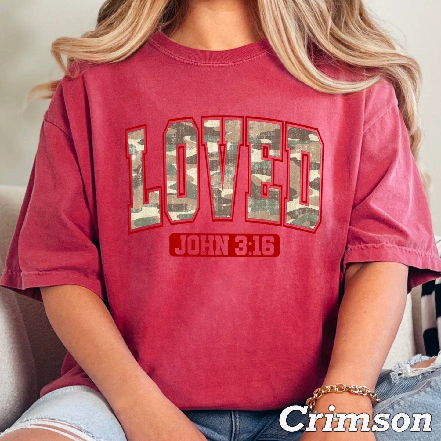 Camo John 3:16 Valentine’s Day Comfort Color Graphic Tee