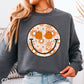 Floral  Face Pumpkin Crewneck Sweatshirt