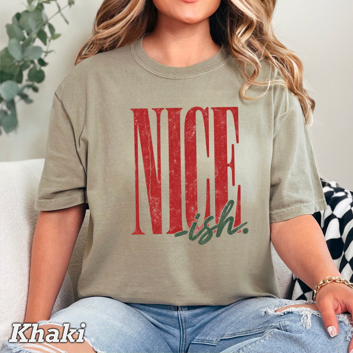 Nice -ish Christmas Comfort Color Graphic Tee