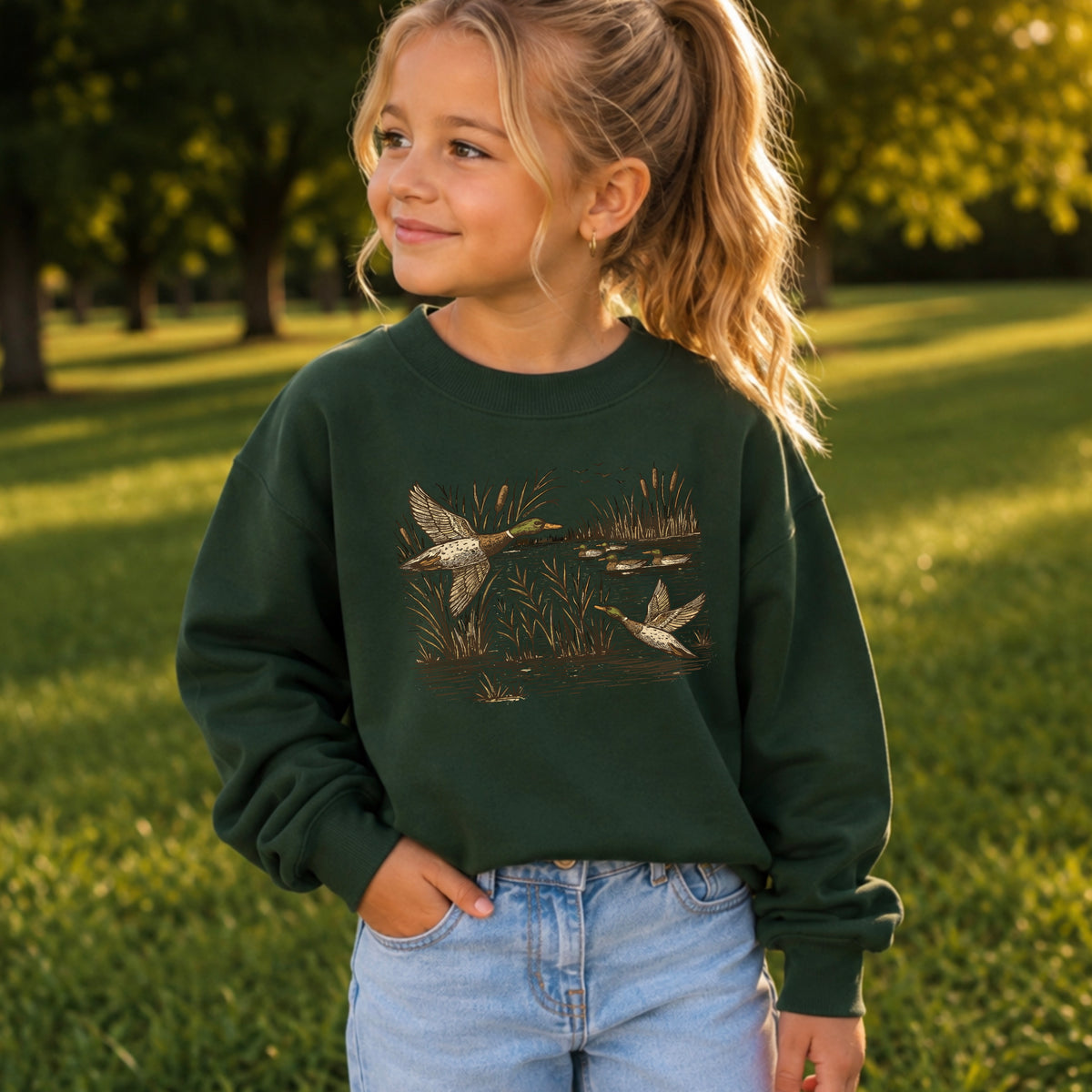 Mallard Ducks Youth Crewneck Sweatshirt