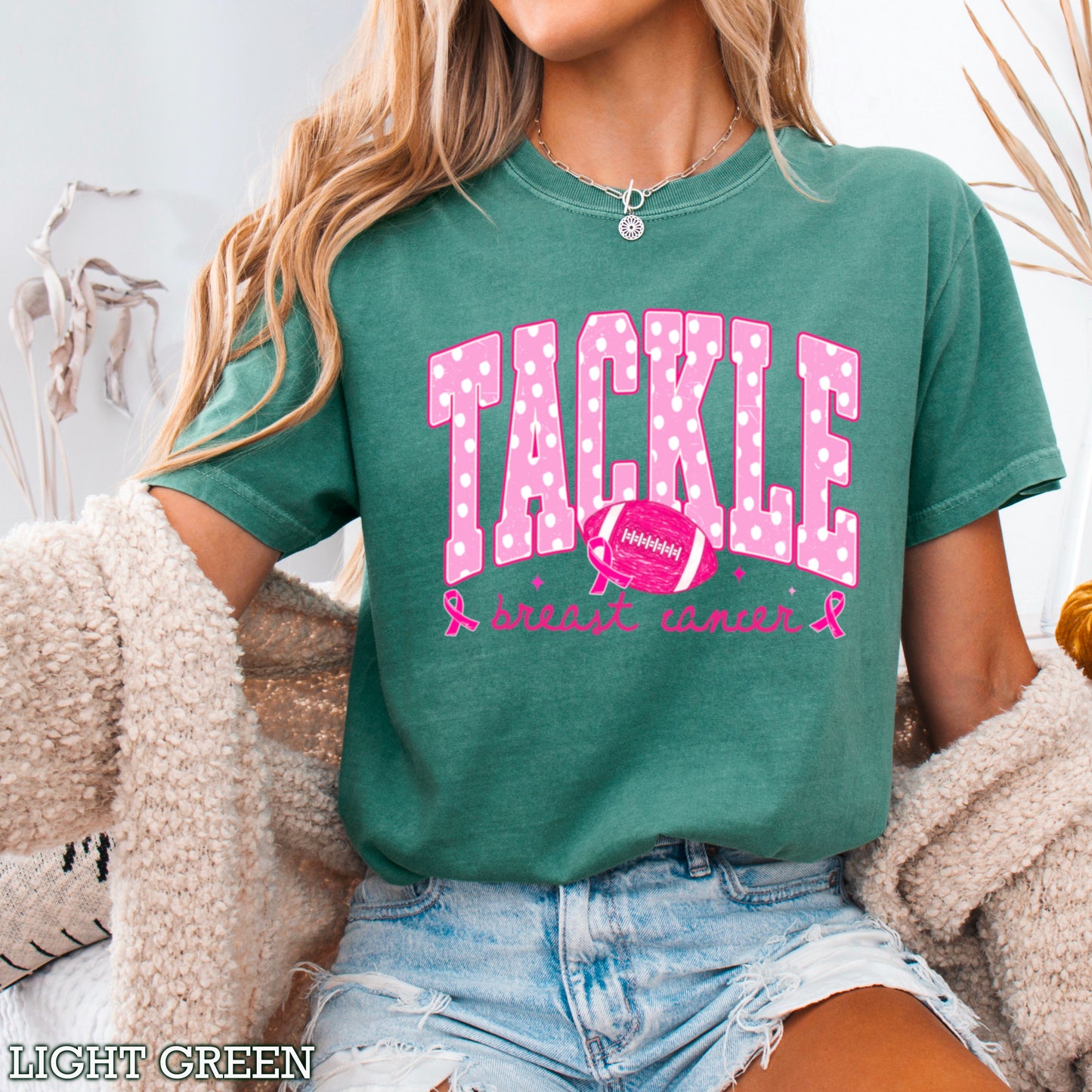Tackle Breast Cancer Comfort Color Graphic Tee