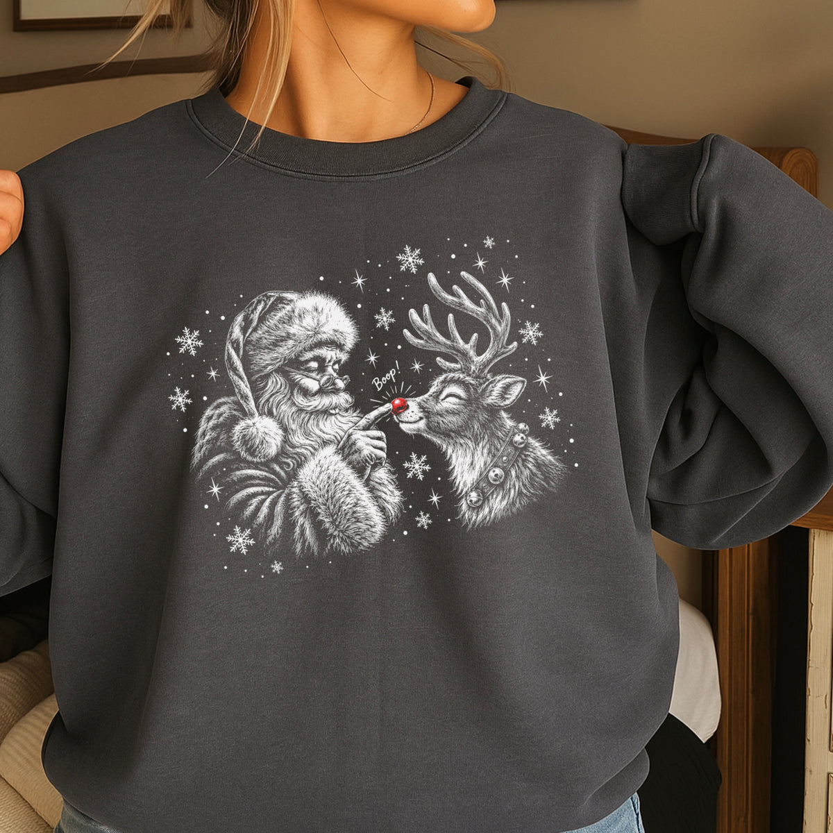 Christmas Santa Boop Crewneck Sweatshirt