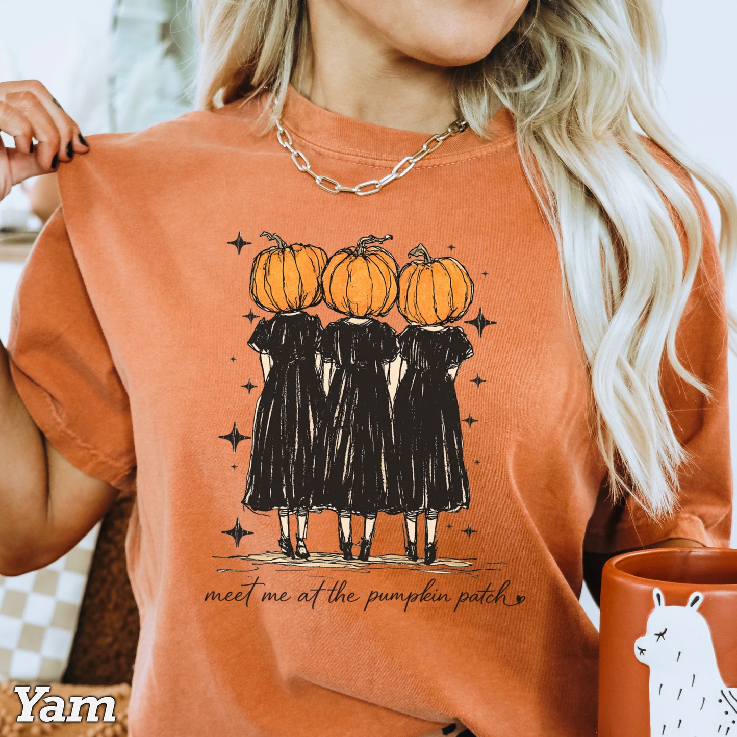 Meet Me At The Pumpkin Patch Halloween Comfort Color Graphic Tee