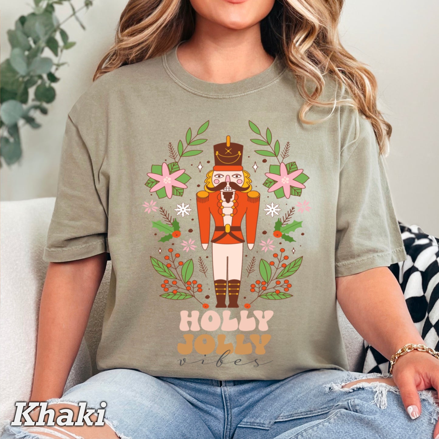 Holly Jolly Vibes Nutcracker Comfort Color Graphic Tee