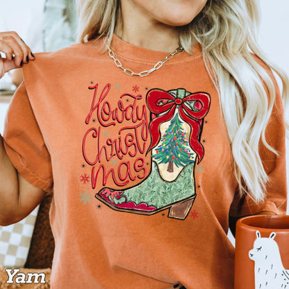 Howdy Christmas Comfort Color Graphic Tee
