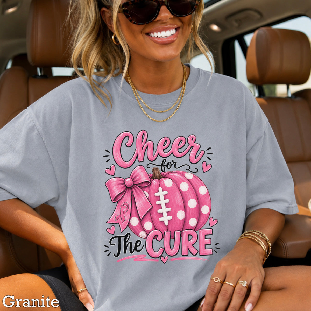 Cheer For The Cure Comfort Color Graphic Tee