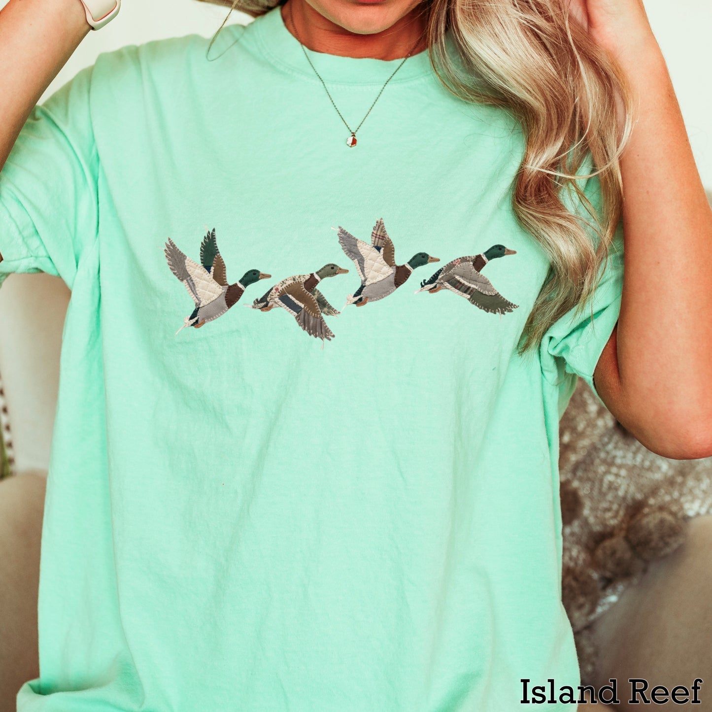 Patchwork Mallard Duck Comfort Color Graphic Tee