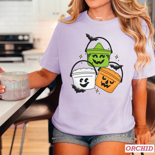 Halloween Meal Bucket Comfort Color Graphic Tee