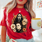 Floral Halloween Characters Comfort Color Graphic Tee