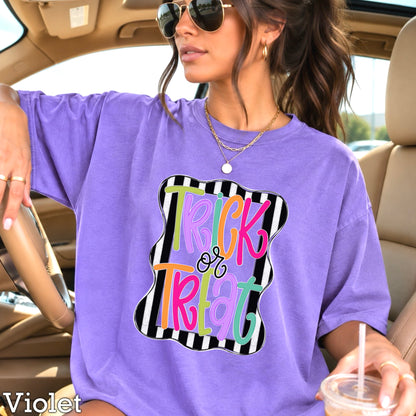Trick Or Treat Halloween Comfort Color Graphic Tee