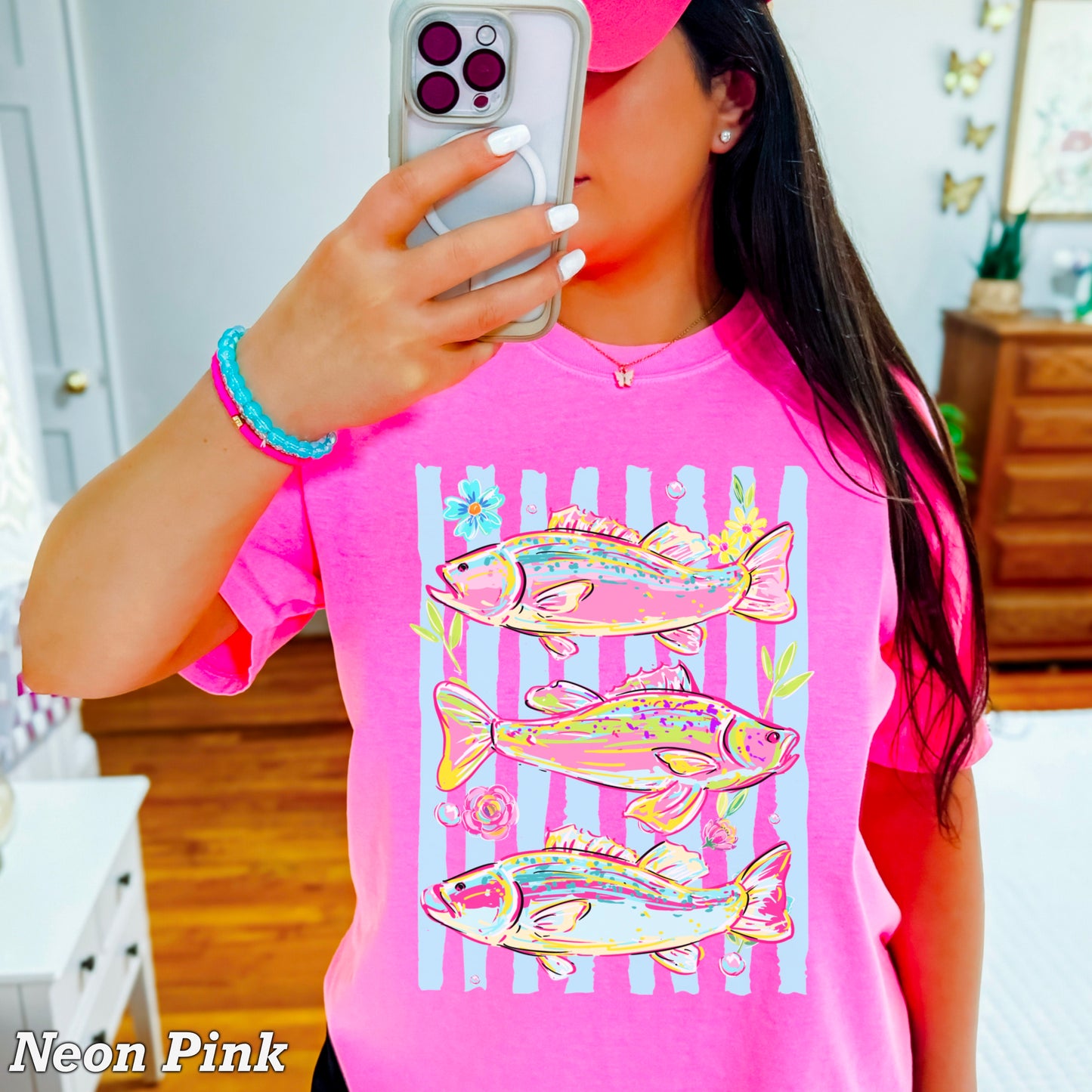 Fish Trio Comfort Color Graphic Tee