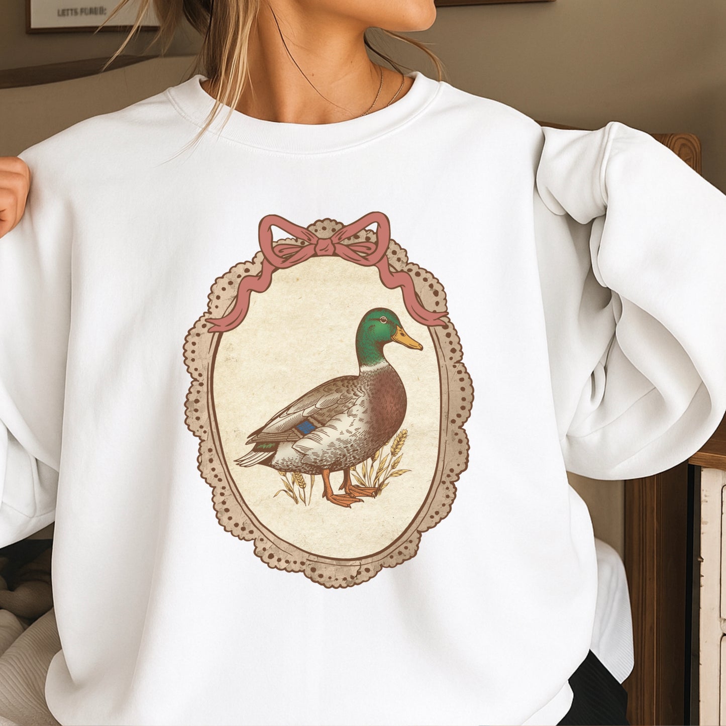 Vintage Framed Mallard Duck Crewneck Sweatshirt
