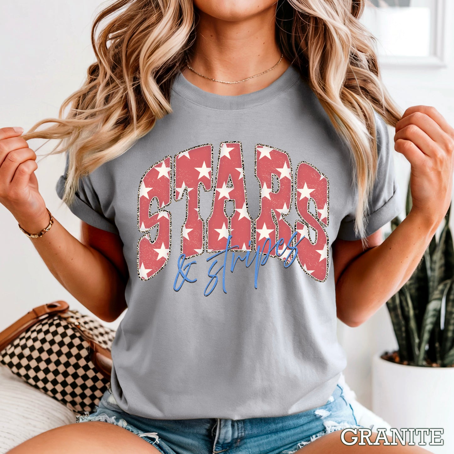 Stars & Stripes July 4th Comfort Color Graphic Tee