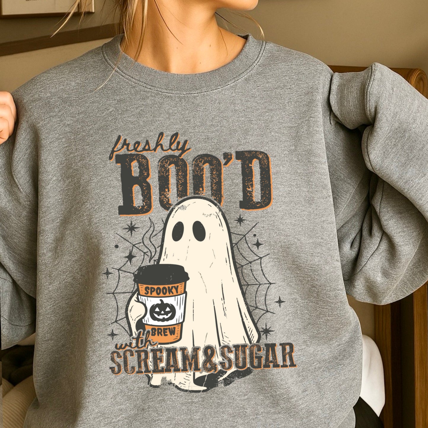 Freshly Boo’d Scream & Sugar Halloween Crewneck Sweatshirt