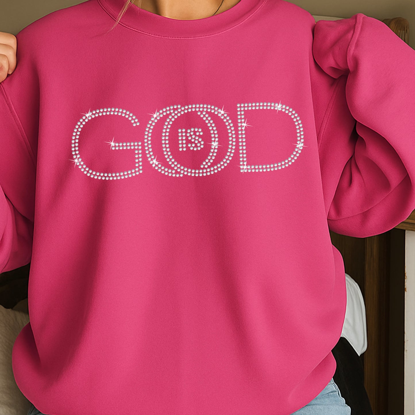 God Is Good Rhinestone Sweatshirt