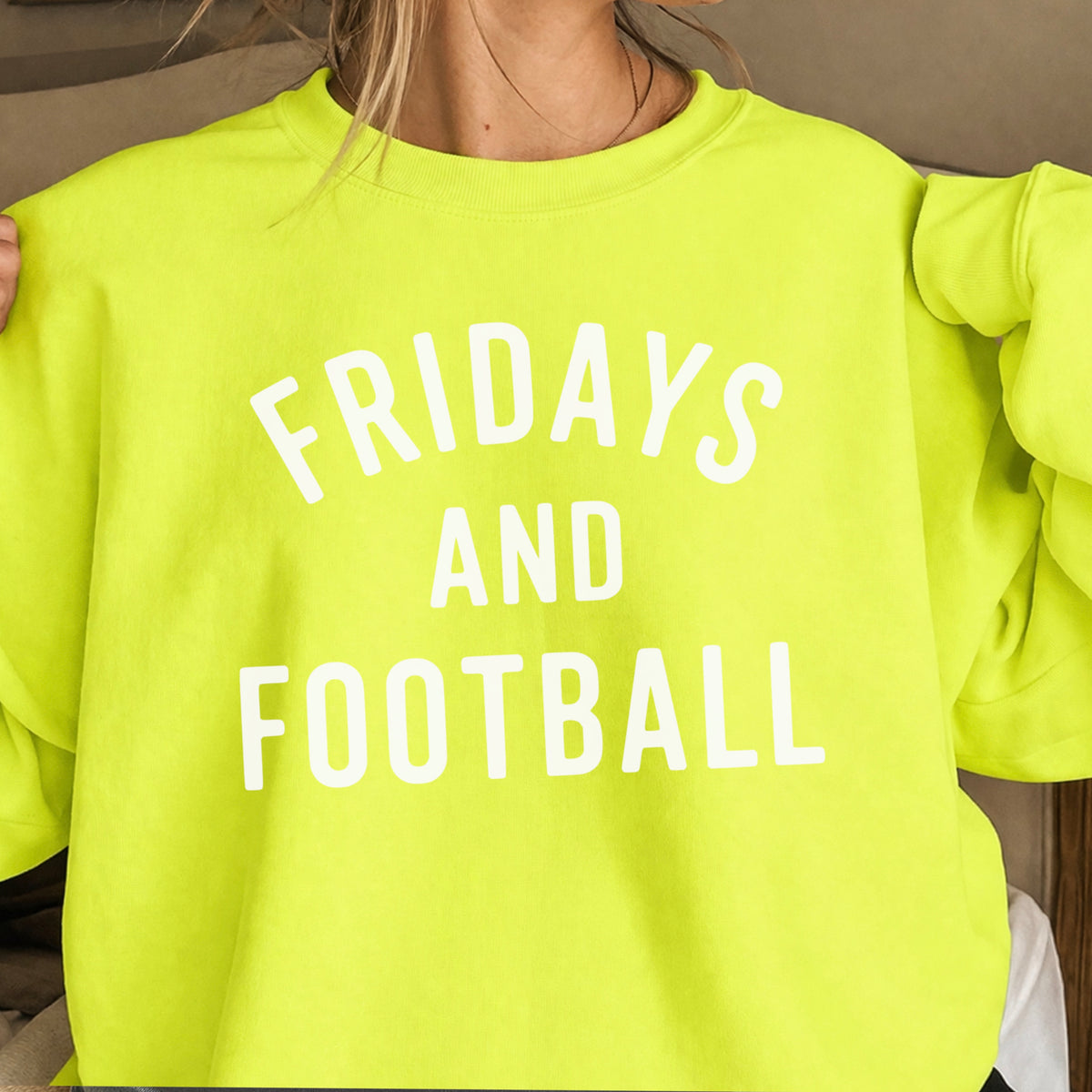 Fridays And Football Crewneck Sweatshirt