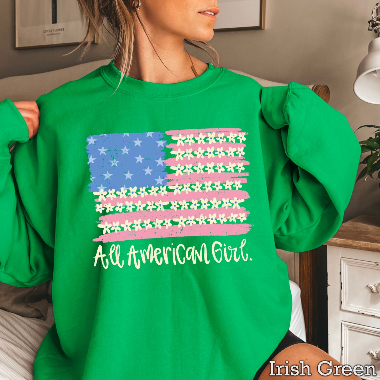 All American Girl Crewneck Sweatshirt