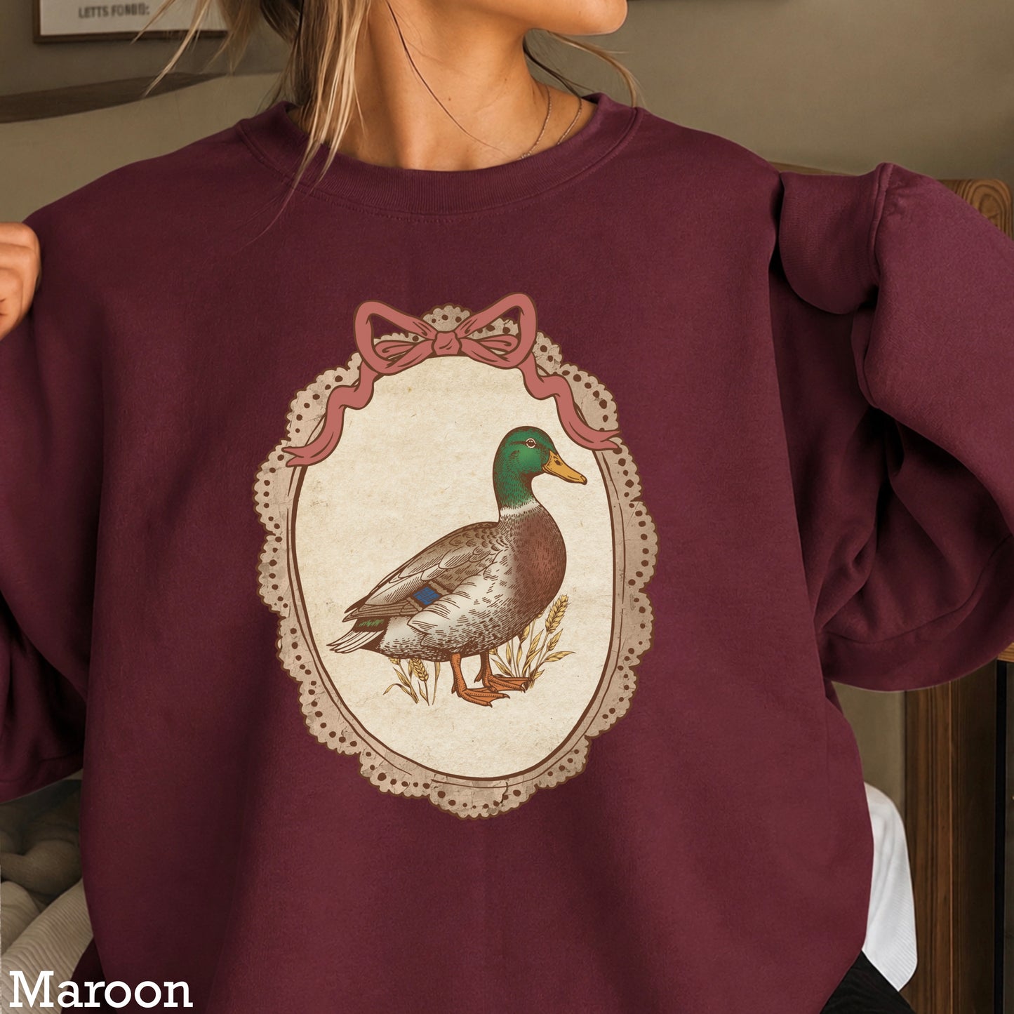 Vintage Framed Mallard Duck Crewneck Sweatshirt