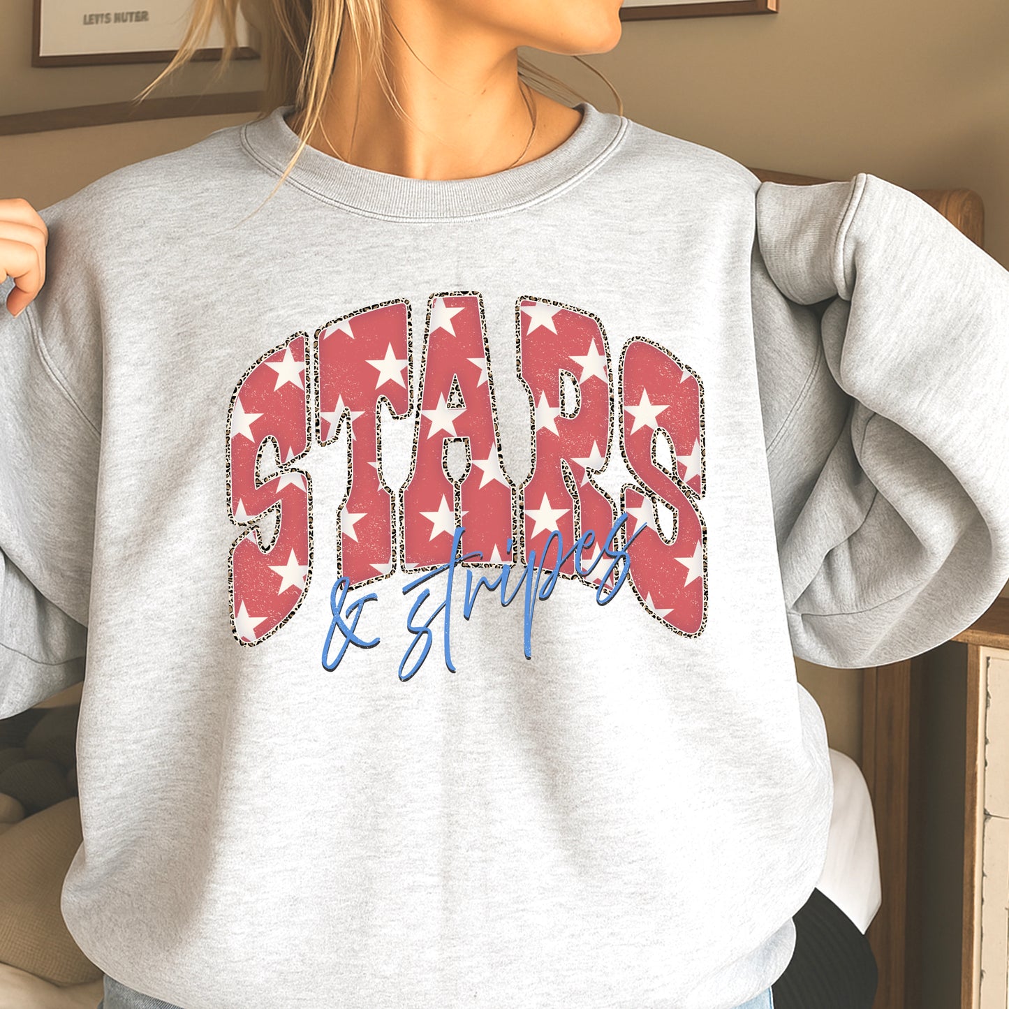 Stars & Stripes July4th Crewneck Sweatshirt