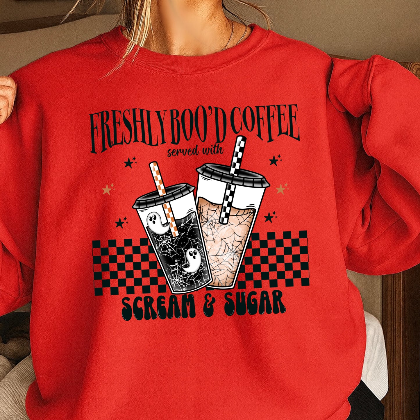 Freshly Boo’d Coffee Halloween Crewneck Sweatshirt