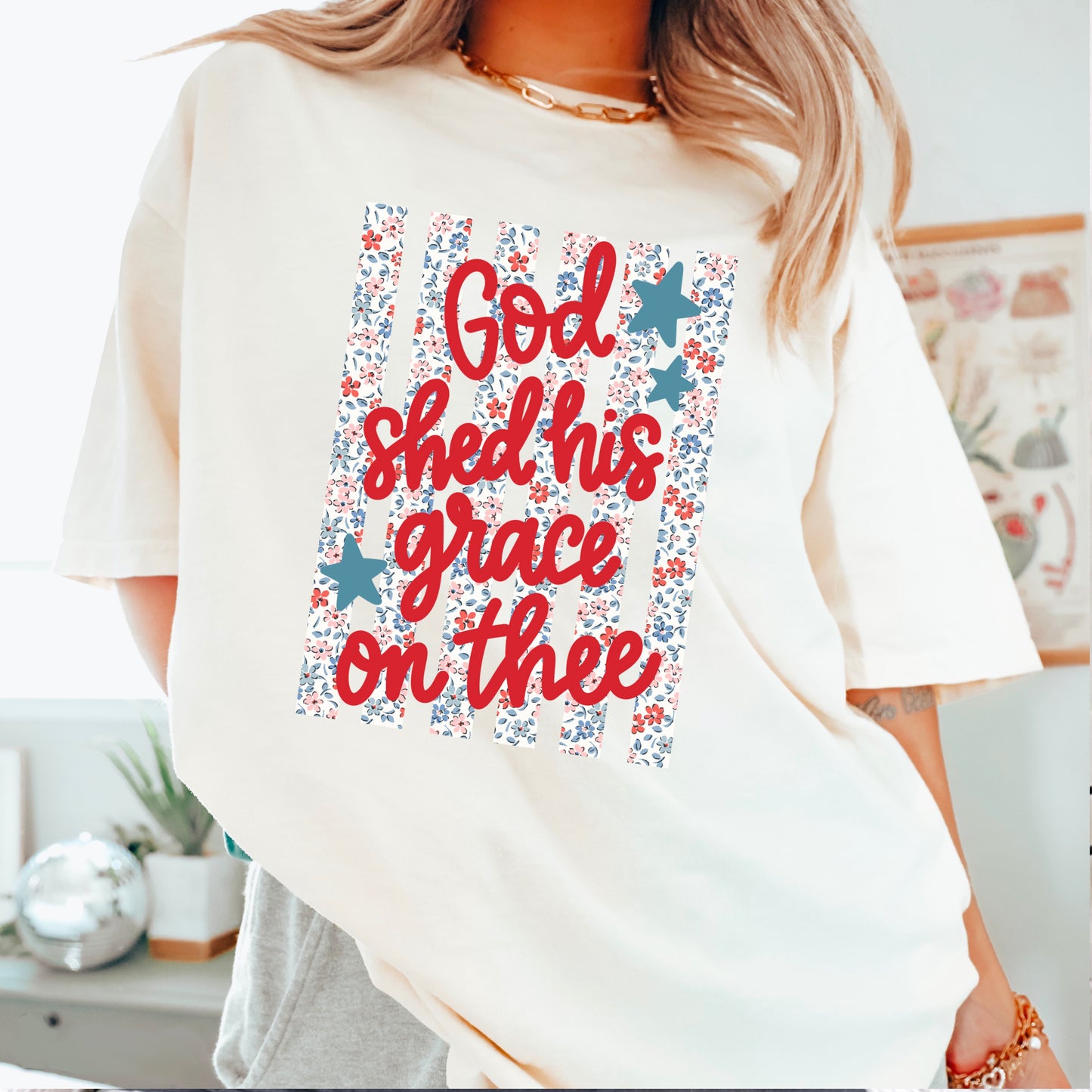 God Shed His Grace On Thee Comfort Color Graphic Tee