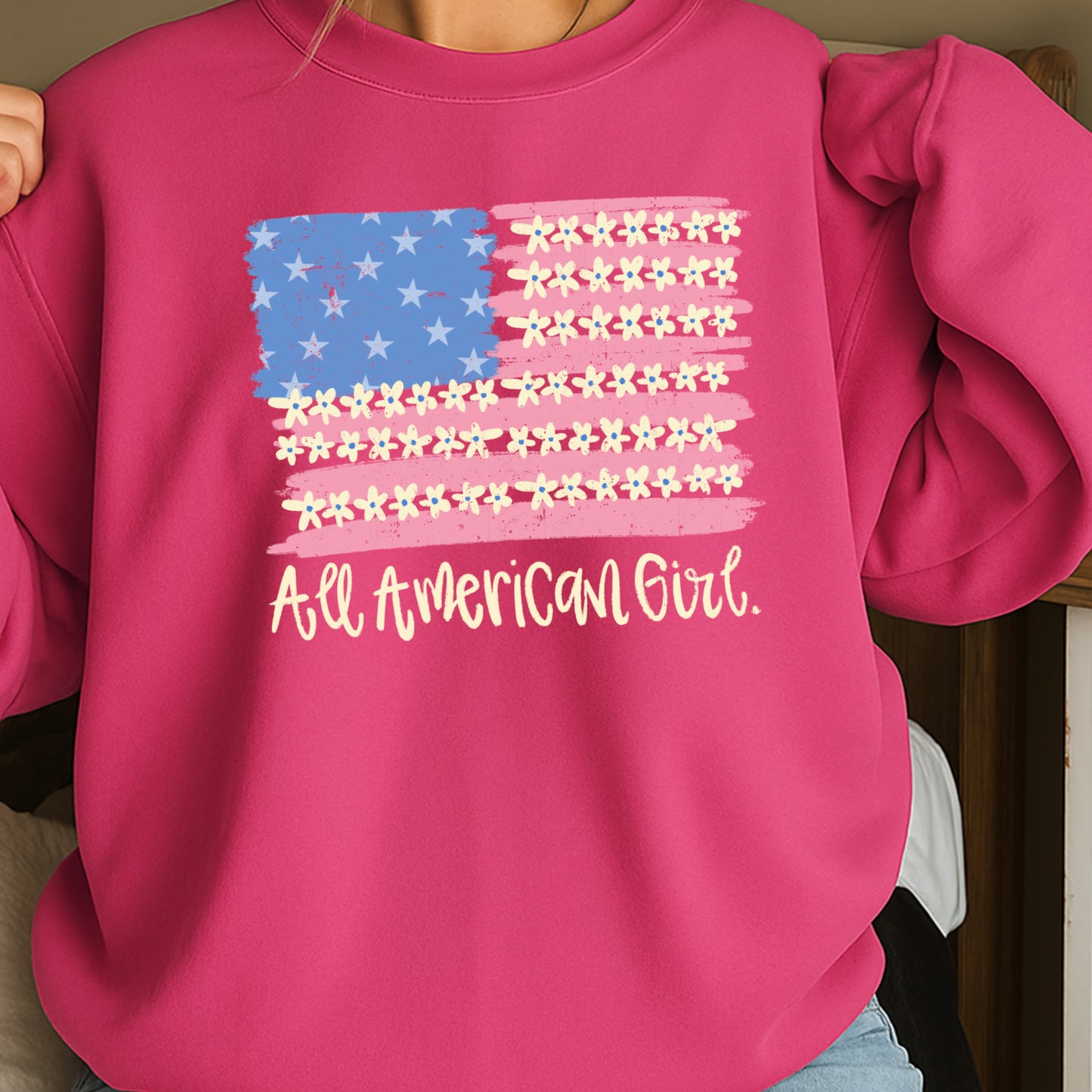 All American Girl Crewneck Sweatshirt