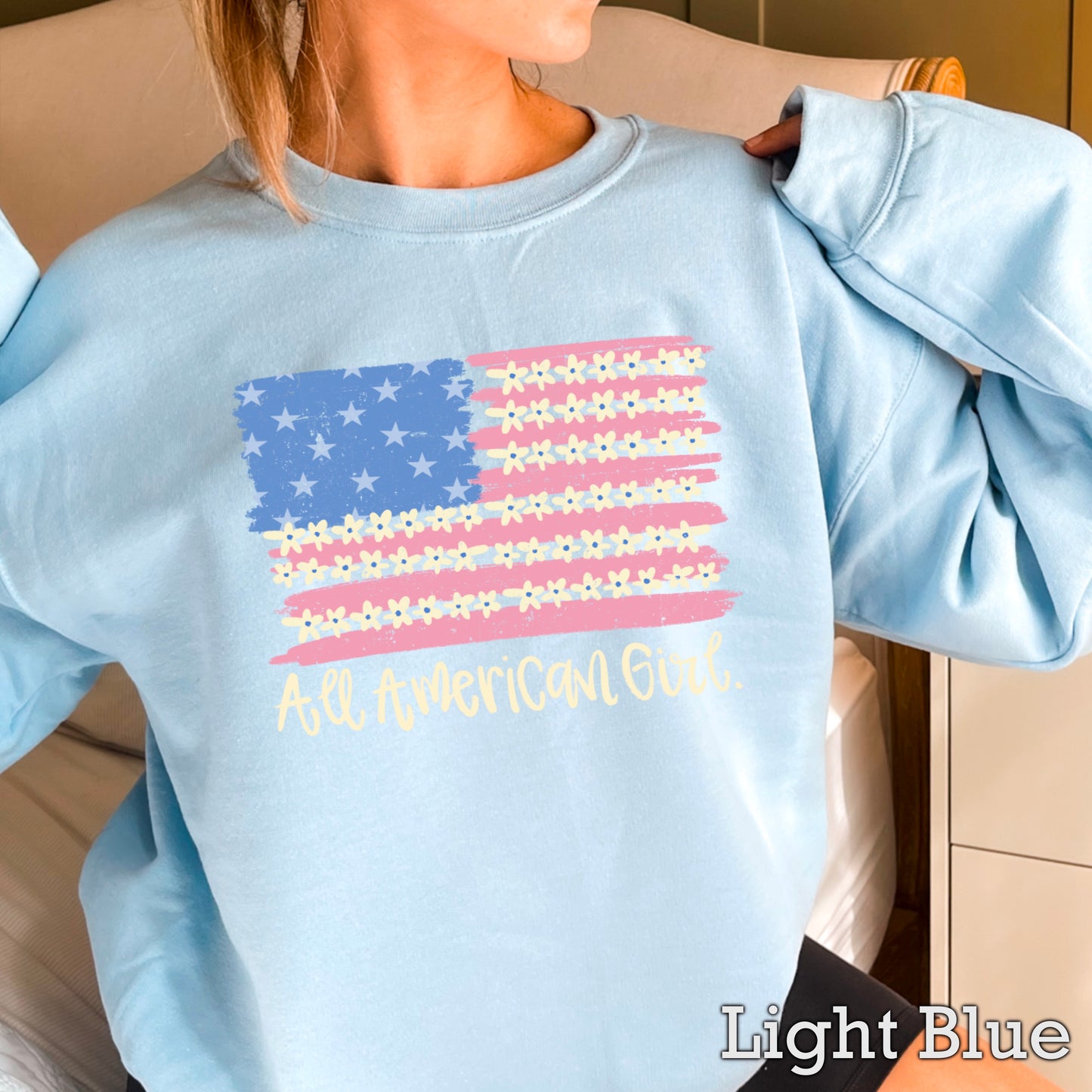 All American Girl Crewneck Sweatshirt