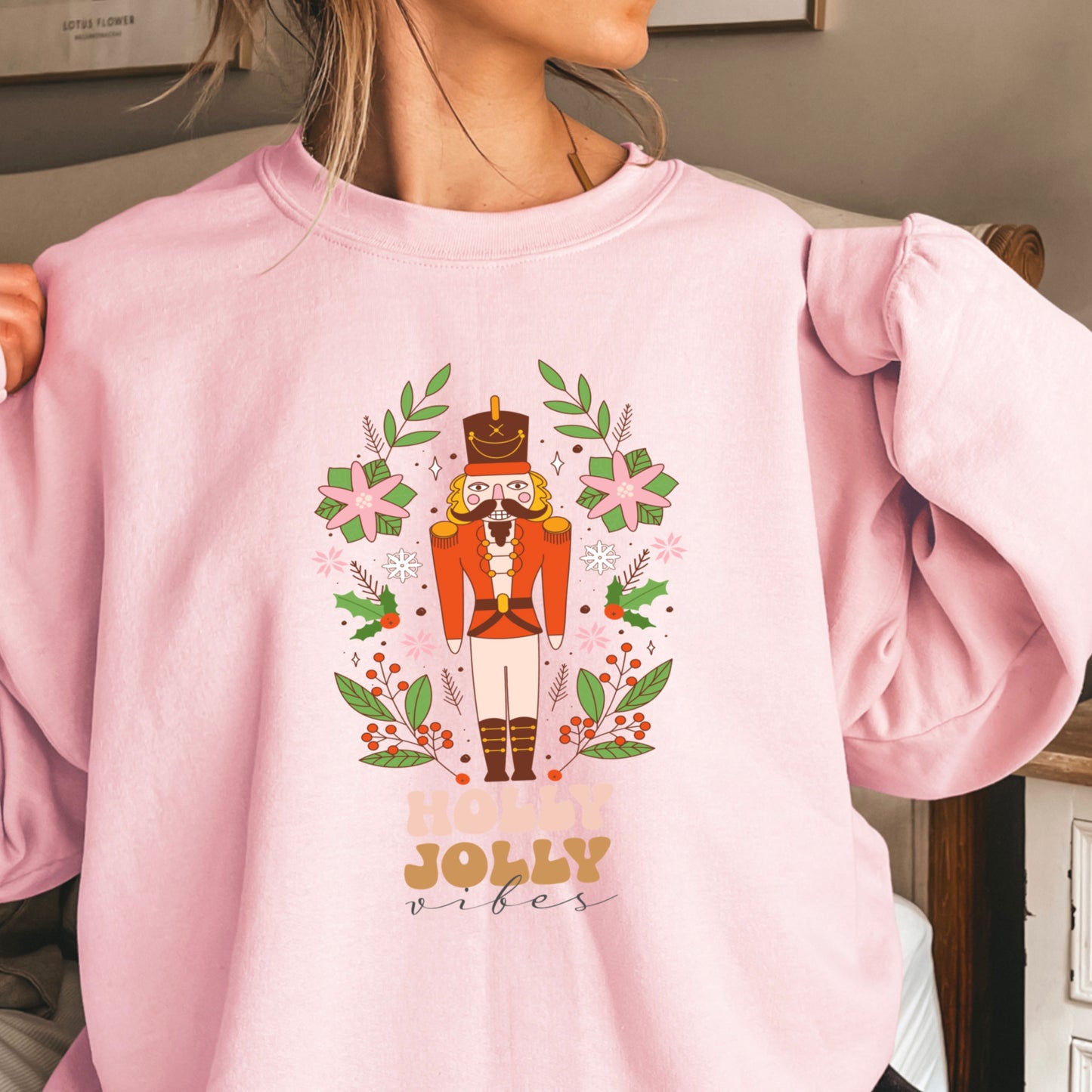 Holly Jolly Vibes Nutcracker Crewneck Sweatshirt