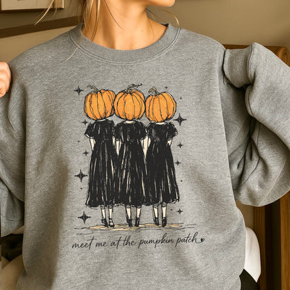 Meet Me At The Pumpkin Patch Halloween Crewneck Sweatshirt