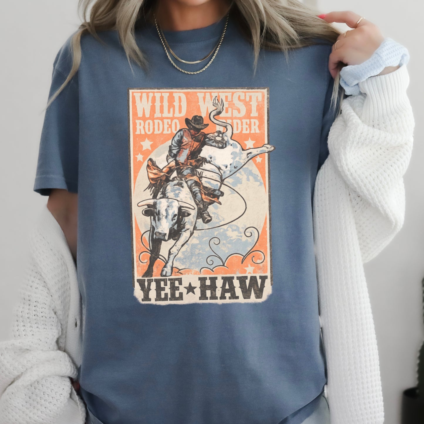 Wild West Rodeo Rider Comfort Color Graphic Tee