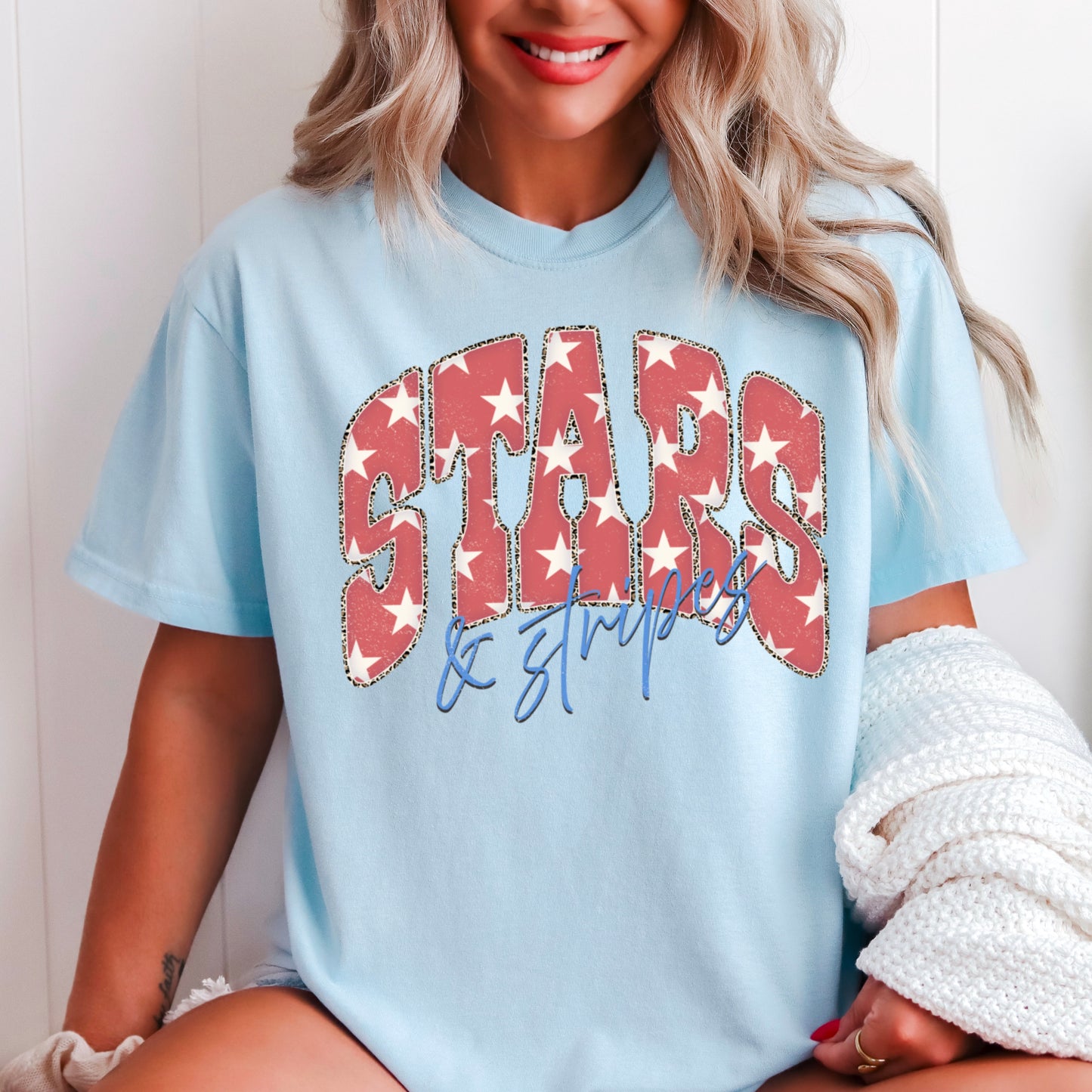 Stars & Stripes July 4th Comfort Color Graphic Tee