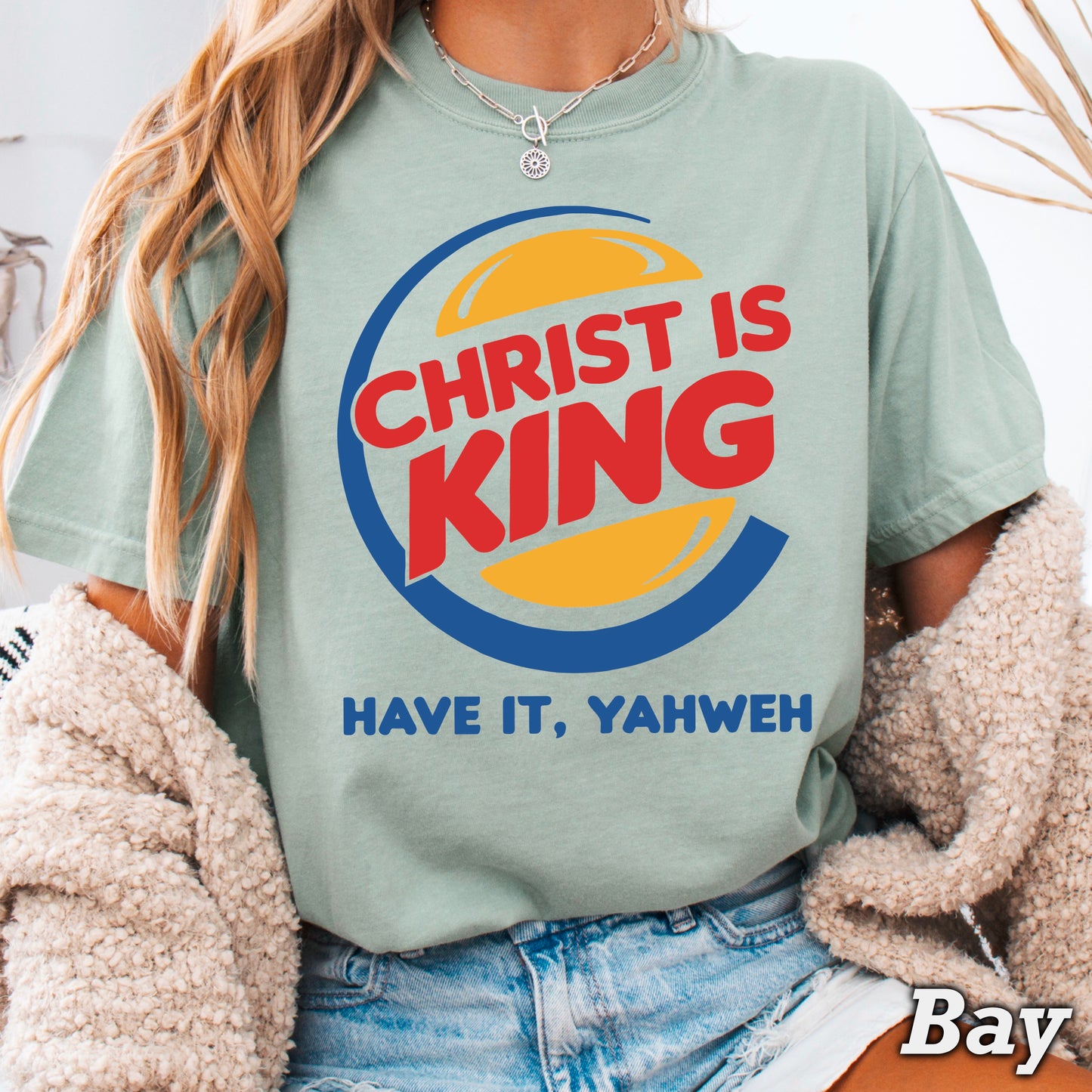 Christ Is King Christian Comfort Color Graphic Tee
